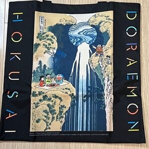 Waraku Doraemon Hokusai Ukiyoe Tote Bag